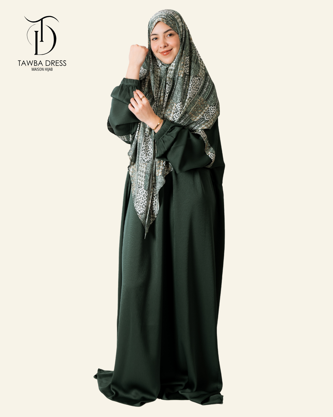 Abaya Tawba - Vert Royal